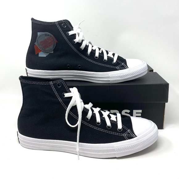 Converse Mens Size 165091C CTAS Space Racer Sport Black Canvas Hi Top Sneaker